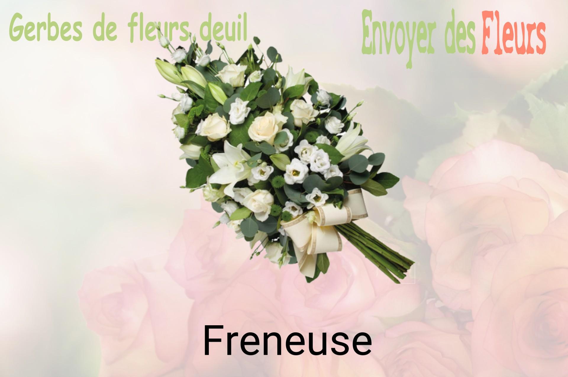 Gerbe de fleurs de deuil livrée à Freneuse
